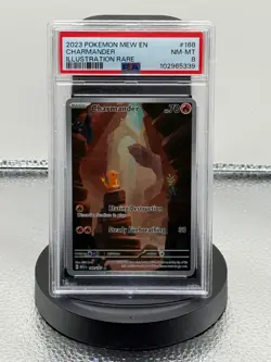 Pokemon Charmander 151 MEW EN Illustration Rare #168 PSA 8 - Image 1