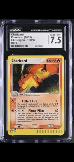 2003 Pokemon Charizard EX Dragon CGC 7.5 Near Mint+ #100/97 - Image 1