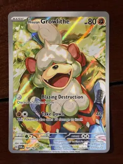 Pokemon Twilight Masquerade Hisuian Growlithe 181/167 Illustration Rare Holo - Image 1