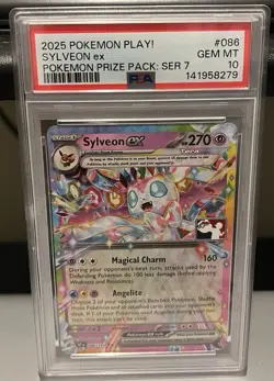 2025 POKEMON PLAY! POKEMON PRIZE PACK: SERIES 7 #086 SYLVEON EX PSA 10 - Image 1