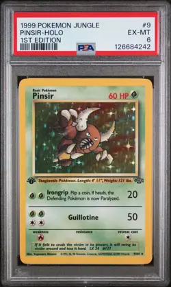 1999 Pokemon Jungle Pinsir 1st Edition Holo #9/64 PSA 6 EX-MT WOTC Vintage TCG - Image 1