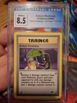 Erika's Kindness Pokemon Trainer CGC 8.5 Gym Challenge - Unlimited 103/132 - Image 1