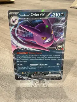 Pokemon TCG S&V Destined Rivals Team Rocket's Crobat EX 122/182 Double Rare N/M - Image 1