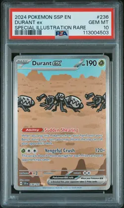 2024 POKEMON SSP EN-SURGING SPARKS SPECIAL ILLUSTRATION RARE DURANT EX PSA 10 - Image 1