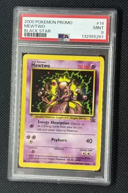 2000 POKEMON PROMO BLACK STAR #14 MEWTWO PSA 9 New Slab - Image 1