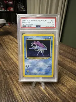 PSA 10 Suicune 1st Edition Neo Revelation 27/64 Rare 2001 Pokemon WoTC - Image 1