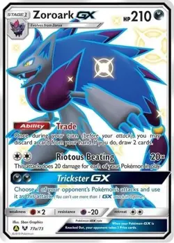 Pokemon TCG Zoroark GX 077a/073 Shining Legends Alt Art Holo Full Art Promo - Image 2
