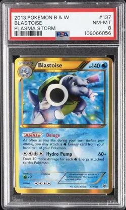 2013 POKEMON B&W PLASMA STORM #137 BLASTOISE PSA 8 - Image 1
