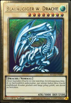 Yu-Gi-Oh! Blauaugiger W. Drache MAGO 1.Edition Premium Gold Rare [NM-M]| DE 2020 - Image 1