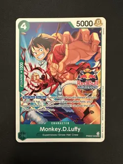 NM Monkey.D.Luffy PRB02-005 Red Bull Double Don!! Event Participation Promo - Image 1