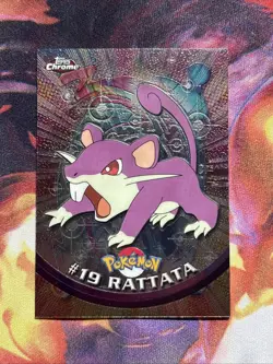 Topps Chrome 2000 Series 1 Pokemon Card Rattata #19 Holo Foil NM - Image 1