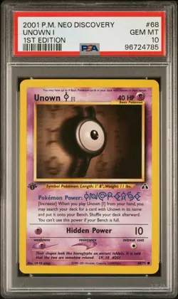 PSA 10 Unown I 1st Edition Neo Discovery 68/64 1st Edition Pokemon Card - Image 1