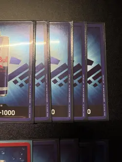 ONE PIECE TCG Red Bull Double Don!! And Promo Card Monkey D.Luffy w/sticker - Image 5