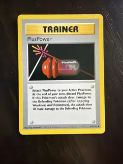 Pokemon Trainer Card PlusPower 84/102 SHADOWLESS Uncommon LP - Image 1