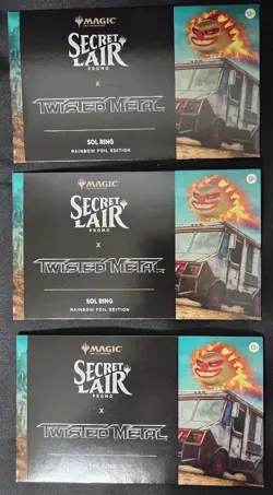 Lot of 3 - MTG Secret Lair x PlayStation – Twisted Metal Sol Ring (Rainbow Foil) - Image 1