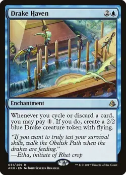 Drake Haven NM/M Amonkhet Blue Enchantment Mtg Magic English Regular - Image 1