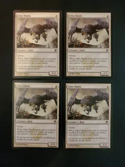 4x Glint Hawk Scars of Mirrodin Mixed Condition Magic The Gathering MTG Playset - Image 1