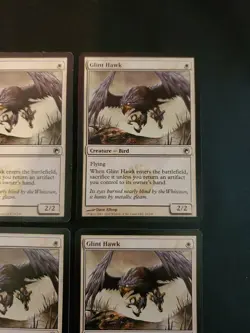 4x Glint Hawk Scars of Mirrodin Mixed Condition Magic The Gathering MTG Playset - Image 3