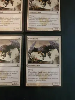 4x Glint Hawk Scars of Mirrodin Mixed Condition Magic The Gathering MTG Playset - Image 4