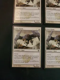 4x Glint Hawk Scars of Mirrodin Mixed Condition Magic The Gathering MTG Playset - Image 5