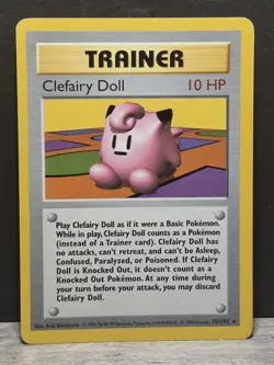 Pokemon TCG Clefairy Doll – Base Set 70/102 Shadowless Rare Trainer (WOTC) - Image 1