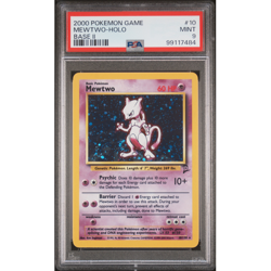 Pokemon Mewtwo Base Set 2 Holo Rare #10 PSA 9 Mint - Image 1