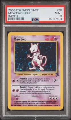 Pokemon Mewtwo Base Set 2 Holo Rare #10 PSA 9 Mint - Image 2