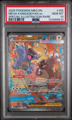 PSA 10 - 2025 POKEMON MEG SPECIAL ILLUSTRATION RARE #182 MEGA KANGASKHAN EX - Image 1