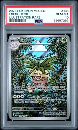 PSA 10 Gem Mint Exeggutor 135/132 Illustration Rare Mega Evolution 2025 Pokemon - Image 1