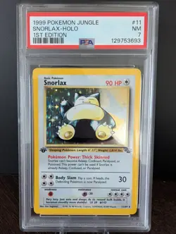 1999 POKEMON TCG JUNGLE 1ST EDITION #11 SNORLAX - HOLO PSA 7 NM (Near Mint) - Image 1