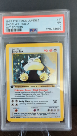 1999 POKEMON TCG JUNGLE 1ST EDITION #11 SNORLAX - HOLO PSA 7 NM (Near Mint) - Image 2