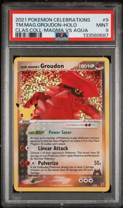 PSA 9 Team Magma's Groudon 9/95 2021 Pokemon Celebrations Classic Collection - Image 1