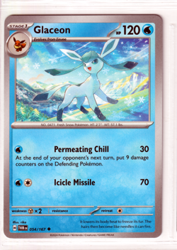 Glaceon 54/167 Twilight Masquerade ENGLISH Uncommon 2024 Near Mint Pokemon - Image 1