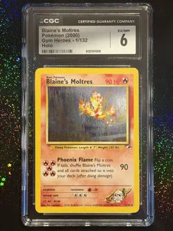 Pokemon TCG Blaine's Moltres Gym Heroes Holo 1/132 2000 CGC 6 - Image 1