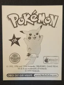 Jynx #124 Merlin Collections Vintage Sticker Pokemon TCG International 1999 NM - Image 2