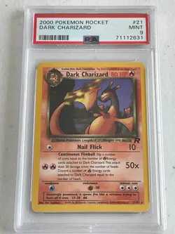 MINT CONDITION Team Rocket DARK CHARIZARD! PSA 9! 2000 Pokemon TCG #21/82 RARE! - Image 1