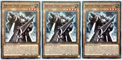 3 x LEDE-EN008 Ancient Gear Commander - Common 1st Edition Near Mint YuGiOh Card - Image 1
