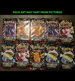 Pokemon TCG Paldean Fates Lot Of 10 Factory Sealed Booster Packs - Image 1