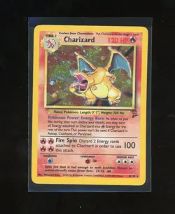 SWIRL 2000 Pokemon Game Base Set 2 II Charizard 4/130 Holo Foil Rare WOTC - Image 1