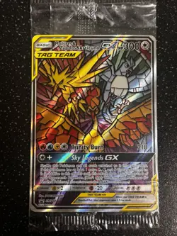 Sealed Moltres&Zapdos&Articuno GX Full Art Pokemon Card, Black Star Promo, SM210 - Image 1