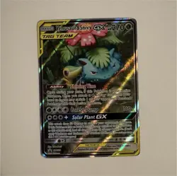 Pokemon Venusaur & Snivy GX SM229 Promo Holo TAG TEAM Card English - Image 1