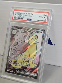 Pokemon TCG DRI Team Rocket's Persian Ex 219/182 Ultra Rare Holo PSA 10 Gem - Image 2