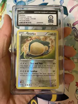 Pokemon TCG Snorlax Fates Collide 77/124 Reverse Holo Rare-CGC World Record 1of1 - Image 1