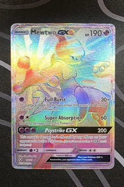 🌈 Pokemon Mewtwo GX – Secret Rainbow Rare – Shining Legends 76/73 – Near Mint - Image 1