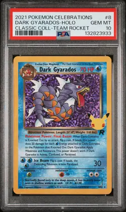 2021 POKEMON CELEBRATIONS CLASSIC COLL #8 DARK GYARADOS-HOLO PSA 10 - Image 1