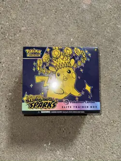 Pokemon TCG Surging Sparks Pokemon Center Elite Trainer Box ETB - SMALL TEAR - Image 1