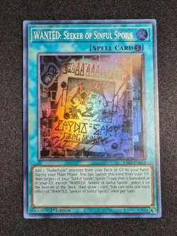 Yugioh - WANTED: Seeker of Sinful Spoils RA03-EN074 1st Edition Super Rare NM - Image 1