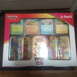 Pokemon Scarlet & Violet - 151 Costco Bundle (5-Pack) Mini Tins w/ 4 Promo Cards - Image 1