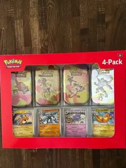 Pokemon 4 Mini Tins + 4 Promo Cards Bundle - 151 SAMS CLUB EXCLUSIVE - Image 1