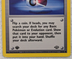1999 Trainer Poke Ball #64 Jungle Regular Pokemon Card Common 1st Edition - Image 3